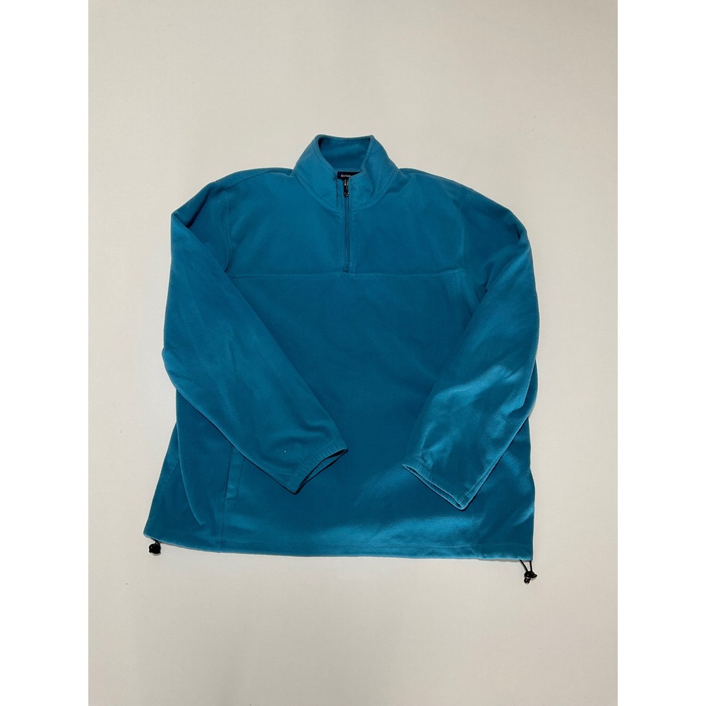 Croft & Barrow Mens Quarter Zip Fleece Pullover Teal Blue Size XL